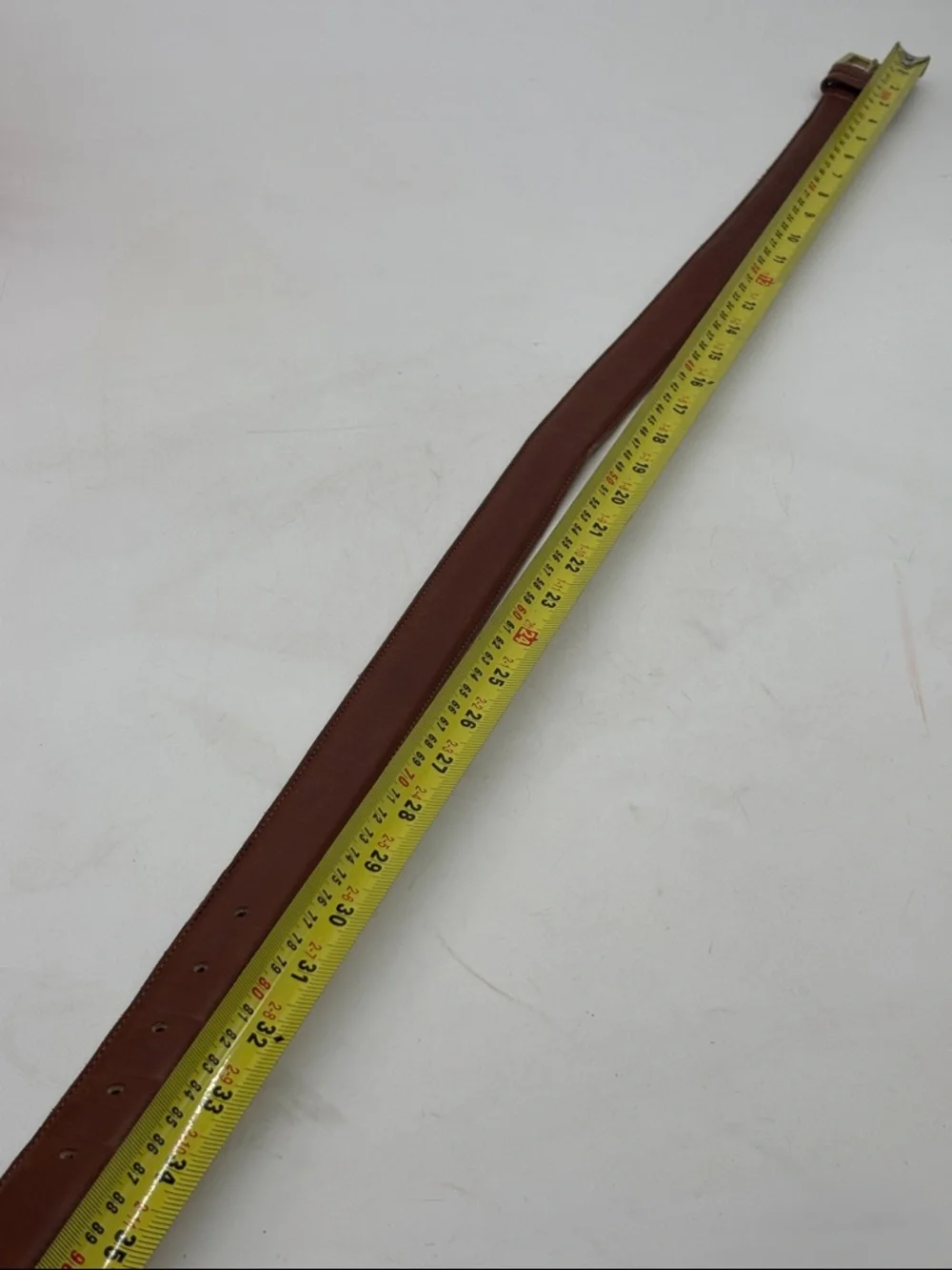 Coach Classic Brown Leather Men’s Belt with Brass Buckle Size 32/80